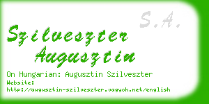 szilveszter augusztin business card